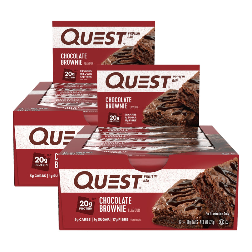 Quest Chocolate Brownie Protein Bars 12x60g x2-2029334133175619584