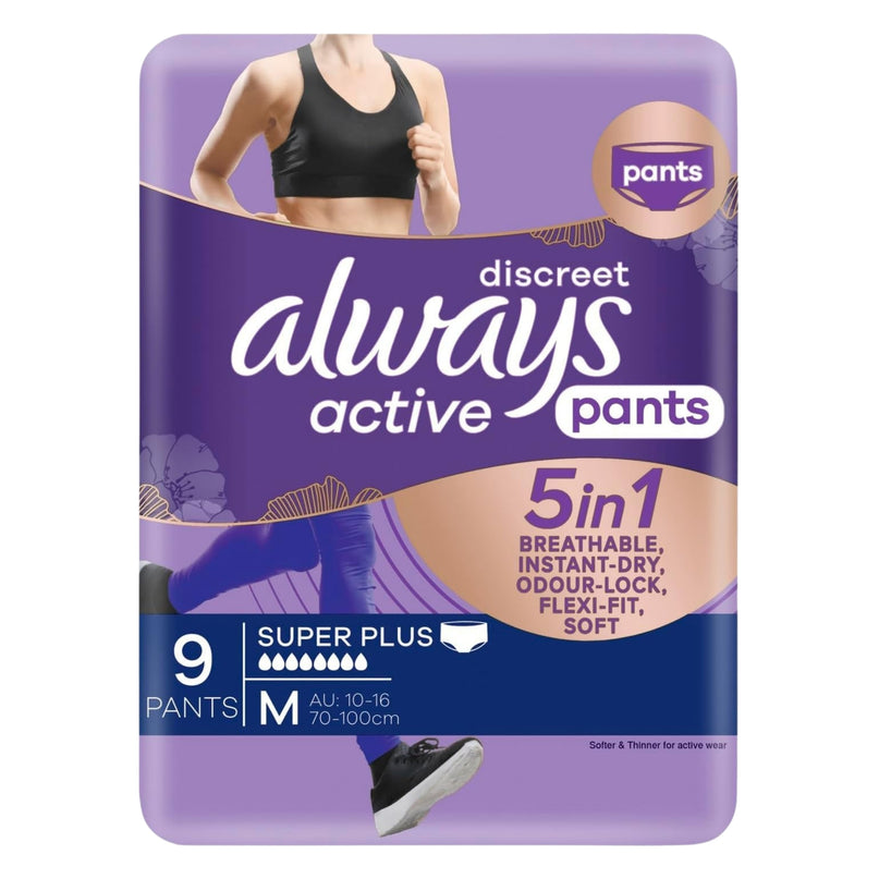 Always Discreet 5 in 1 Pants Medium 10-16 70-100cm 9 Pack-2029334103643525120