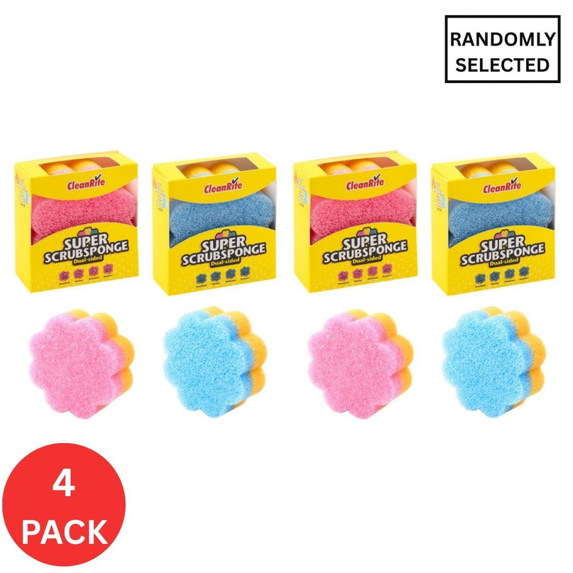 4x Cleanrite 10cm Dual Sided Sponge-2029387215498514432