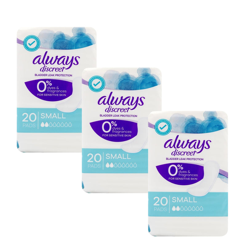 Always Small Discreet Bladder Leak Protection Pads 20 Pack x3-2029334104658546688