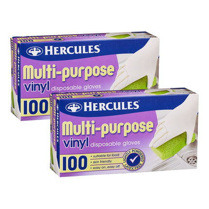 Hercules Multipurpose Vinyl Gloves 100pk x2-2017004937023721472
