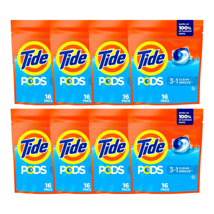 Tide 3 in 1 Clean Breeze x 128 Laundry Pods-2029334136686252032