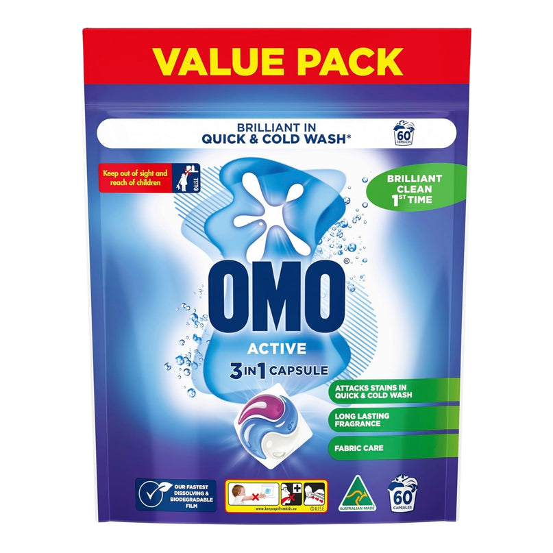 Omo 3 in 1 Active x 60 Laundry Capsules-2029334126003359744