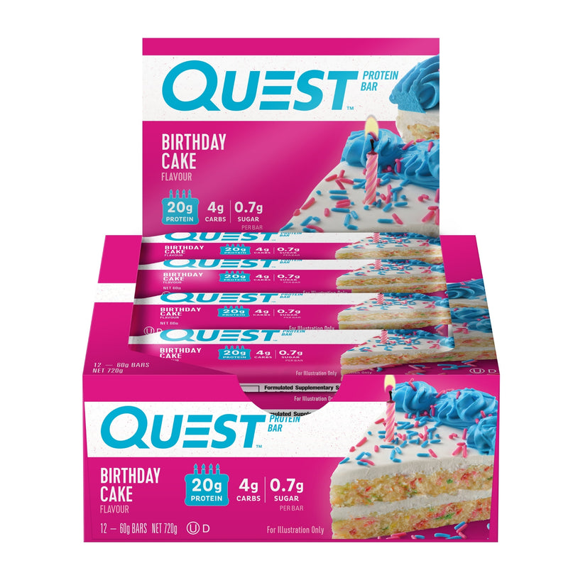 Quest Birthday Cake Protein Bars 12x60g-2029334131988631552