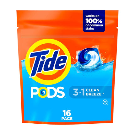 Tide 3 in 1 Clean Breeze x 16 Laundry Pods-2029334135524429824