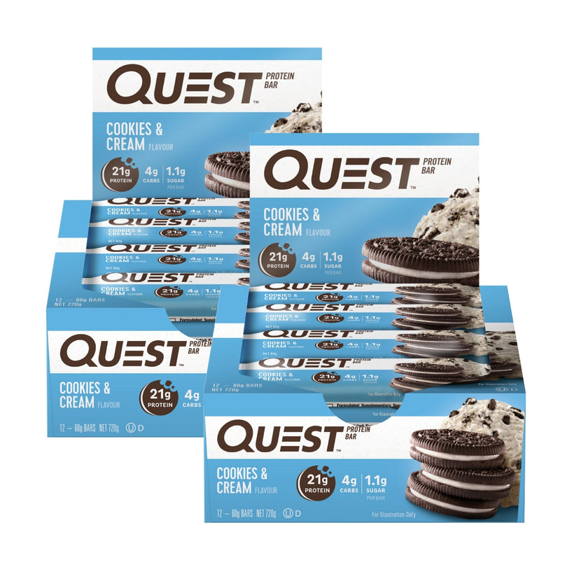 Quest Cookies & Cream Protein Bars 12x60g x2-2029334132668108800