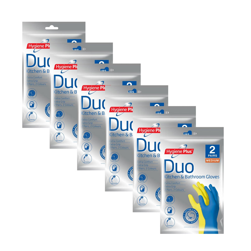 Hygiene Plus Duo Kitchen and Bathroom Gloves 2pk (Medium) x6-2017004938529476608