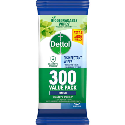 Dettol 600 x Disinfectant Wipes Fresh (300's x 2)-2029334107053494274