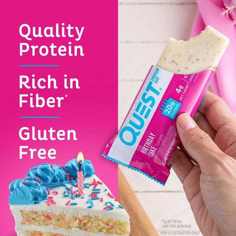 Quest Birthday Cake Protein Bars 12x60g x2-2029334132152209410