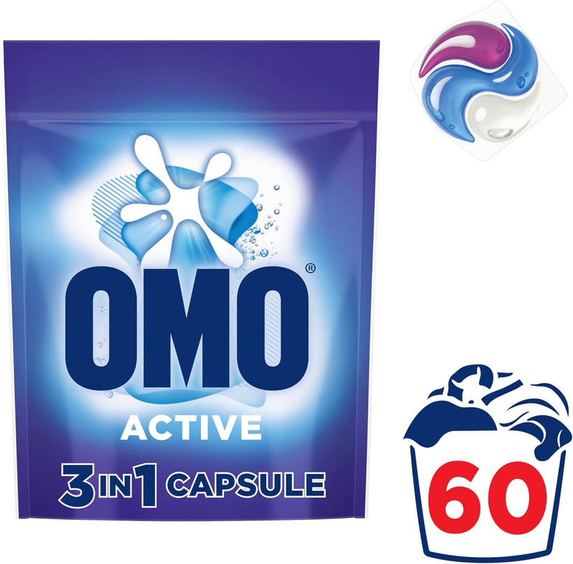 Omo 3 in 1 Active x 300 Laundry Capsules-2029334126703808514