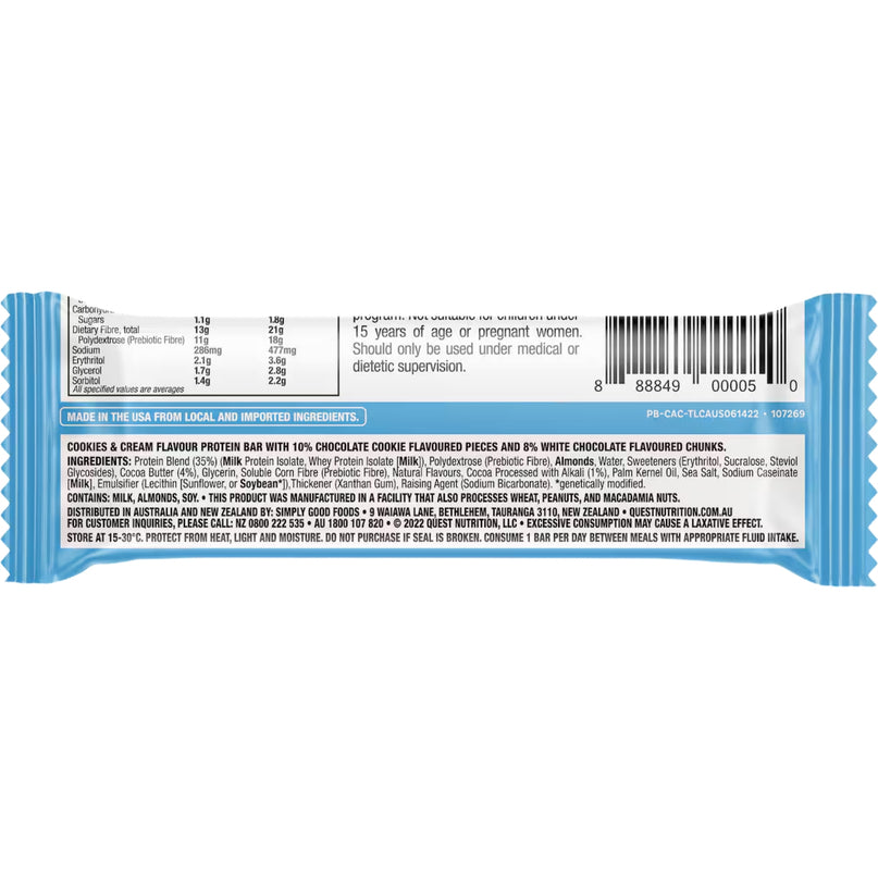 Quest Cookies & Cream Protein Bars 12x60g-2029334132500336643