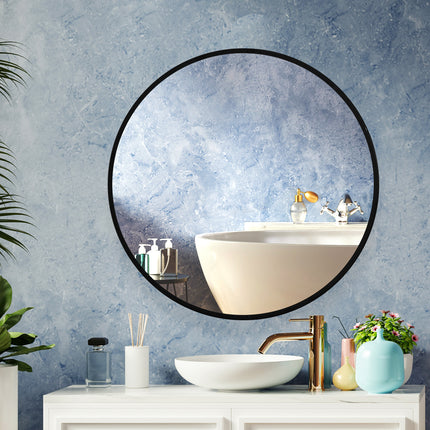 Wall Mirror Round Shaped Bathroom Makeup Medium-2018816752191934470