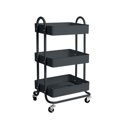 Levede 3 Tiers Kitchen Trolley Cart Grey-2018816738329759744