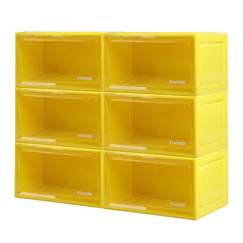 Stacked Sneaker Display Case 6x Clear Yellow-2029387238575575040