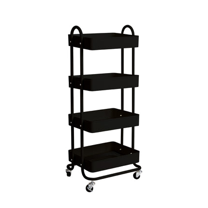 Levede 4 Tiers Kitchen Trolley Cart Black-2018816745485242368
