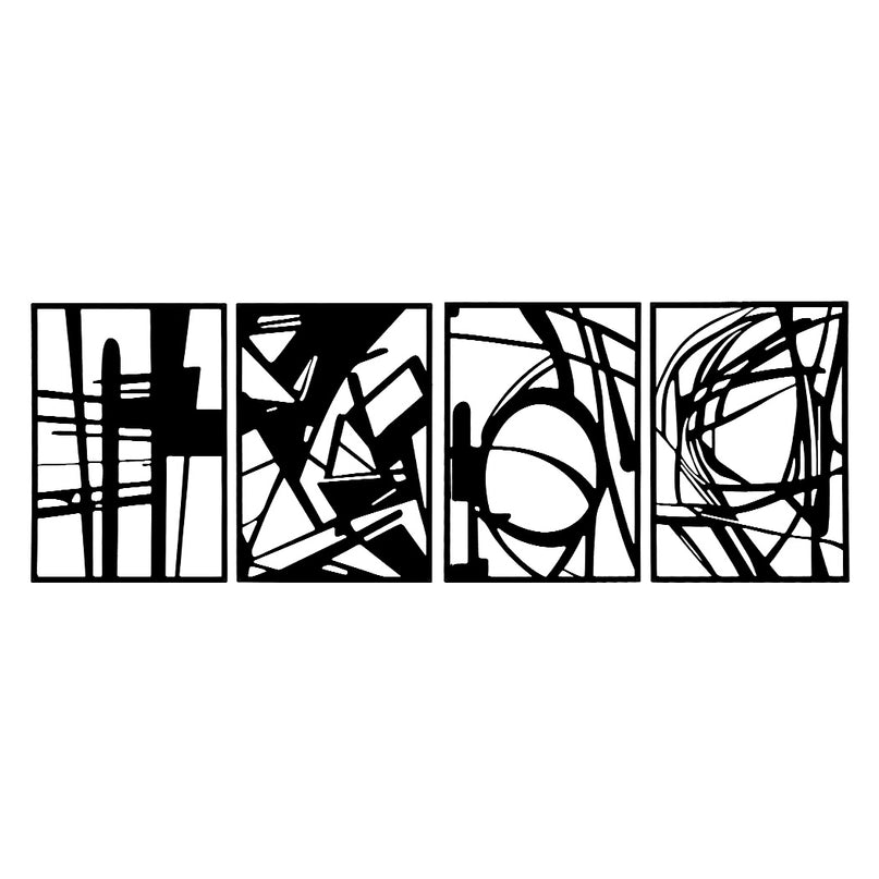 Yezi Metal Wall Art 4Pcs Abstract Minimalist Line Decor-2018816725868482560