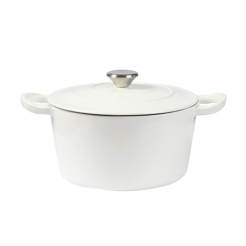 TOQUE 4L Enamel Dutch Oven Pot in White Colour-2018816786526507008