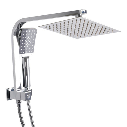 High Pressure Shower Head Set Rain Square Silver-2006733185240666112