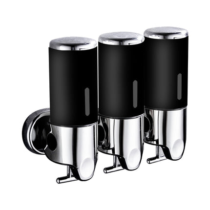 3 Bottles Bathroom Shower Soap Dispenser Black-2018816652975673344