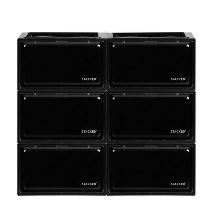 Stacked Shoe Box Acrylic Sneaker Display 6PC Black-2018816656914124801