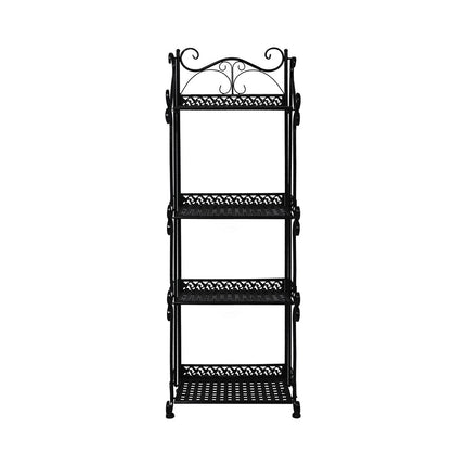 Levede Plant Stand 4 Tiers Outdoor Indoor Black-2006732932802285569