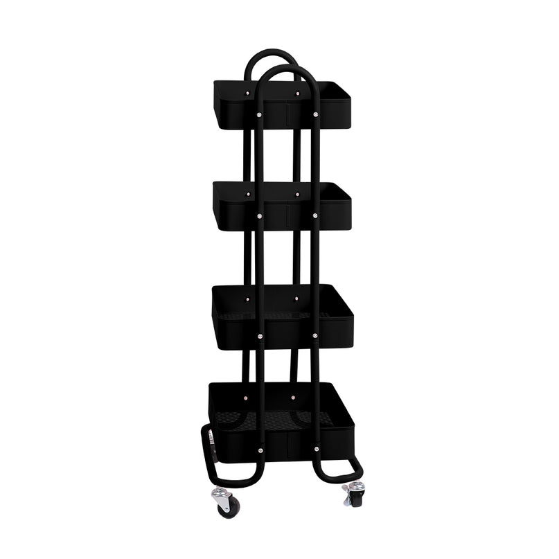 Levede 4 Tiers Kitchen Trolley Cart Black-2018816745485242369