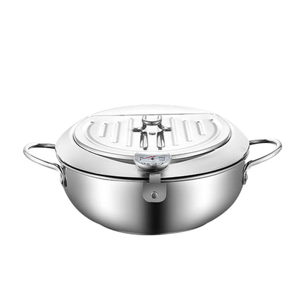 TOQUE 24cm Japanese Deep Frying Pan Silver-2029387268027977729
