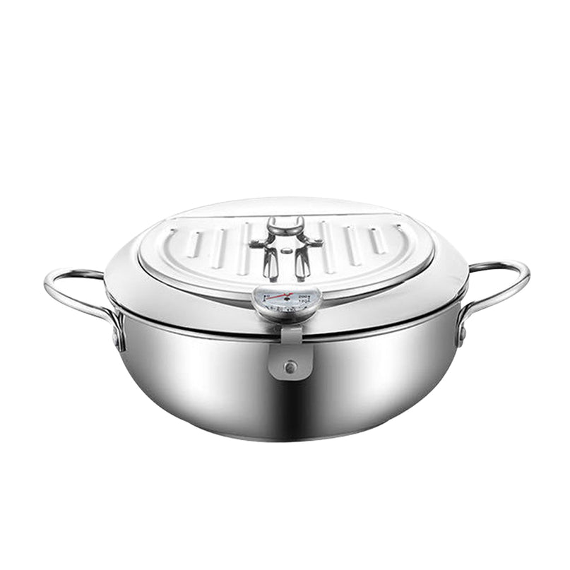 TOQUE 24cm Japanese Deep Frying Pan Silver-2029387268027977729
