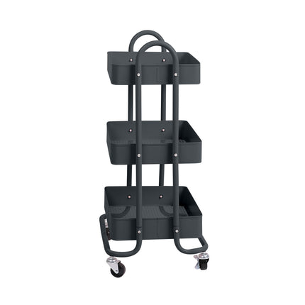 Levede 3 Tiers Kitchen Trolley Cart Grey-2018816738329759745