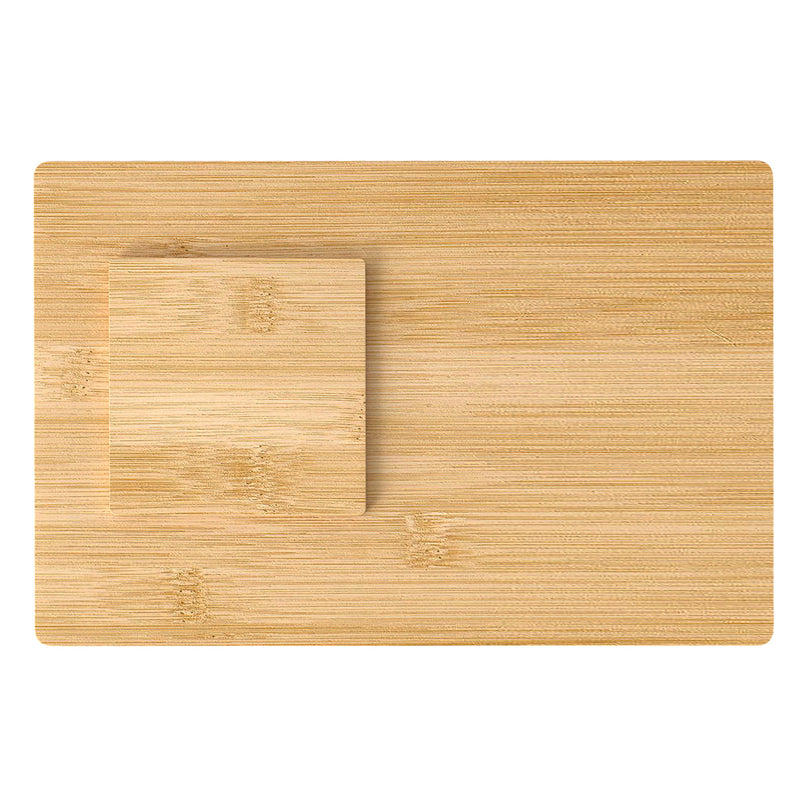 Toque 8 Pcs Natural Bamboo Placemat Coaster Storage Dish-2029387307206971393