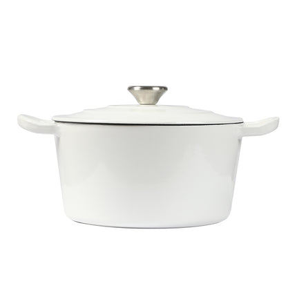 TOQUE 4L Enamel Dutch Oven Pot in White Colour-2018816786526507009