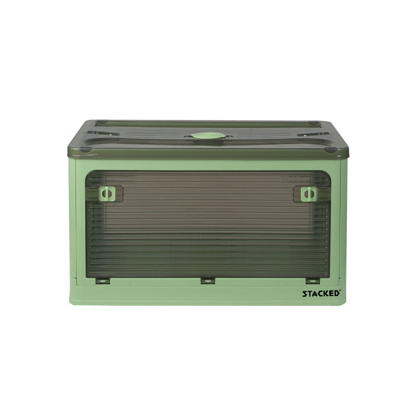 55L Storage Boxes Stackable Container M Green Medium-2018816677772398593