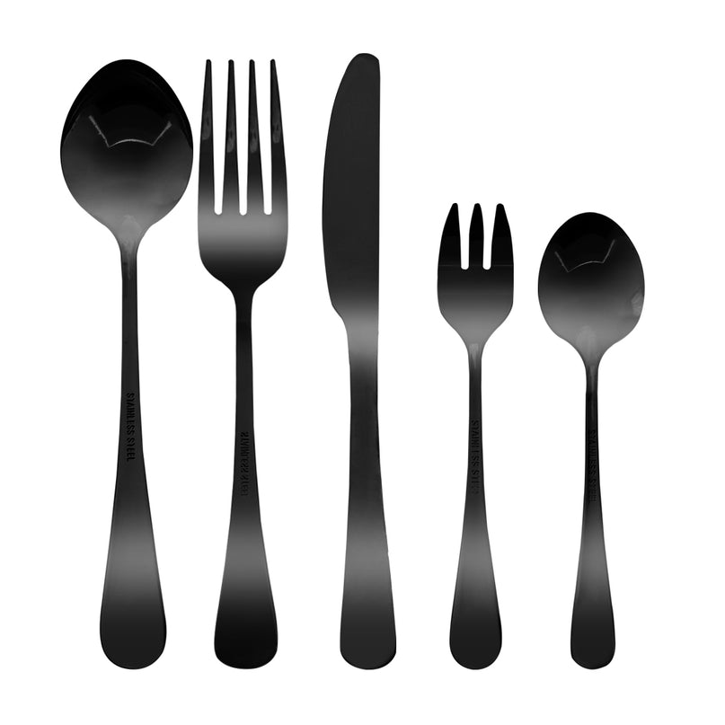 Stainless Steel Cutlery Set Travel Knife Black-2018816724035571713