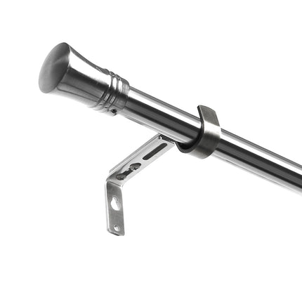 Marlow Satin Nickel Curtain Rod Steel Quiet Rail Pole Pommel Set Adjustable-2018816721514795008