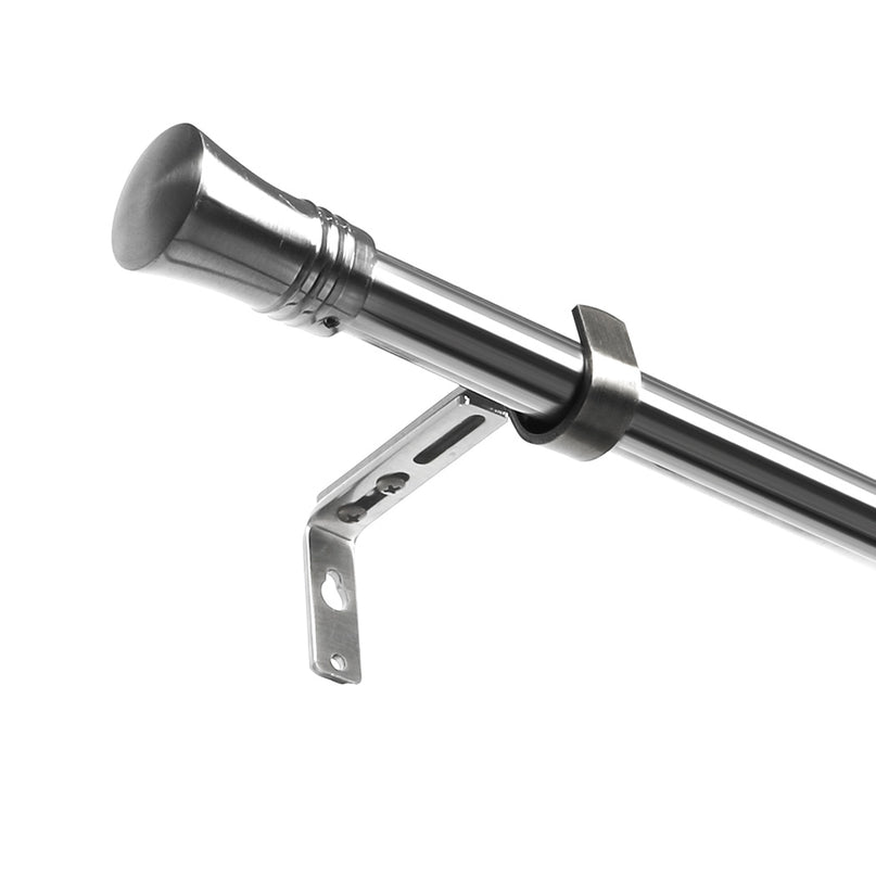 Marlow Satin Nickel Curtain Rod Steel Quiet Rail Pole Pommel Set Adjustable-2018816721514795008