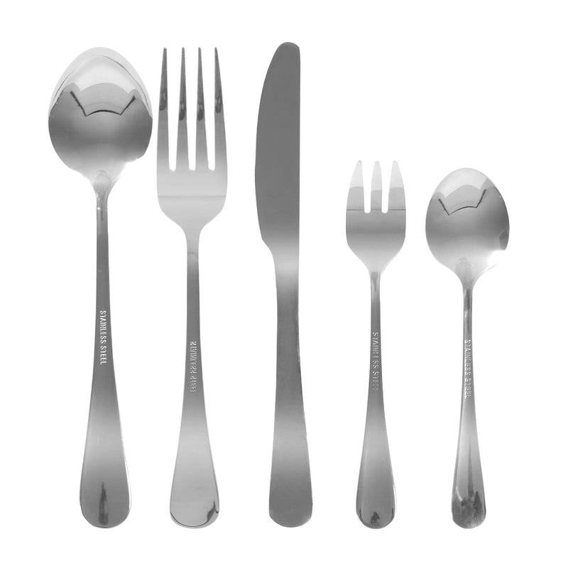 TOQUE Cutlery Set Stainless Steel 30PCS Silver-2018816666225479681