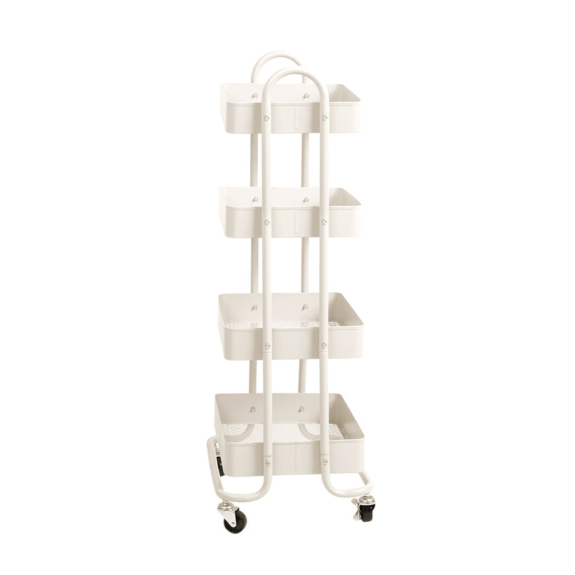 Levede 4 Tiers Kitchen Trolley Cart White-2006733175648292865