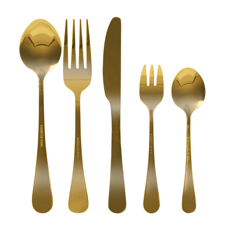 Stainless Steel Cutlery Set Travel Knife Gold-2006733055670226945