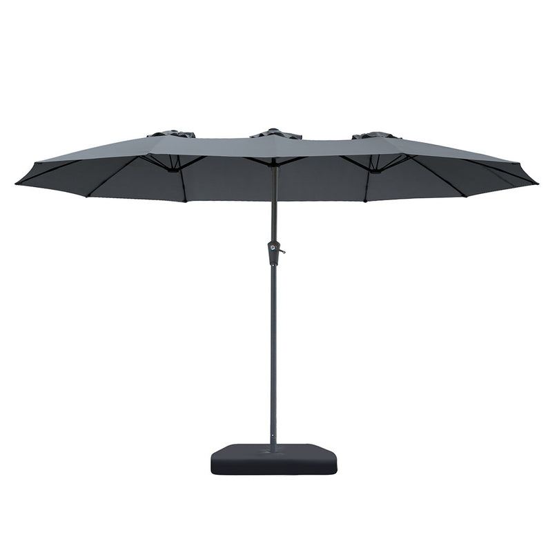 Centra 4.5M Double-sided Patio Umbrella Outdoor Umbrella Base Stand Grey-2018816843556458497