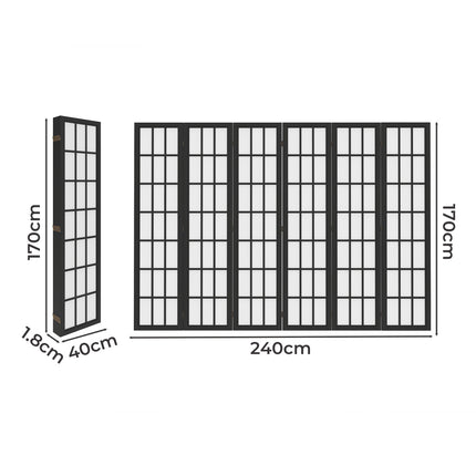 Levede 6 Panel Room Divider 170cm Freestanding Screen-2006732767613816834