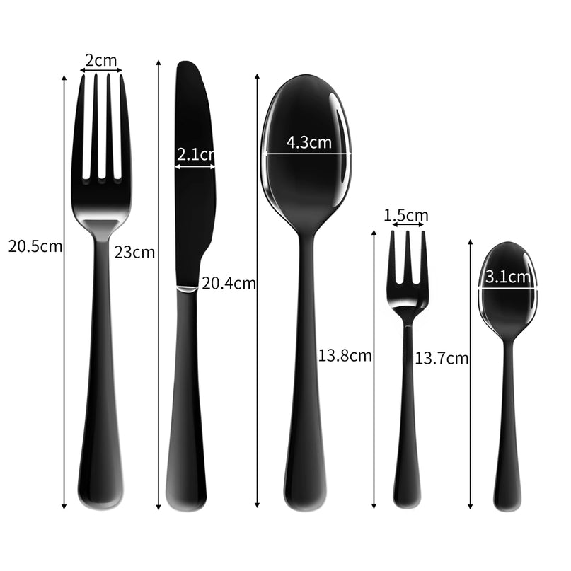 Stainless Steel Cutlery Set Travel Knife Black-2018816724035571714