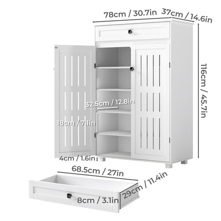Levede Shoe Cabinet Door Storage Rack Cupboard White-2011971110257692674