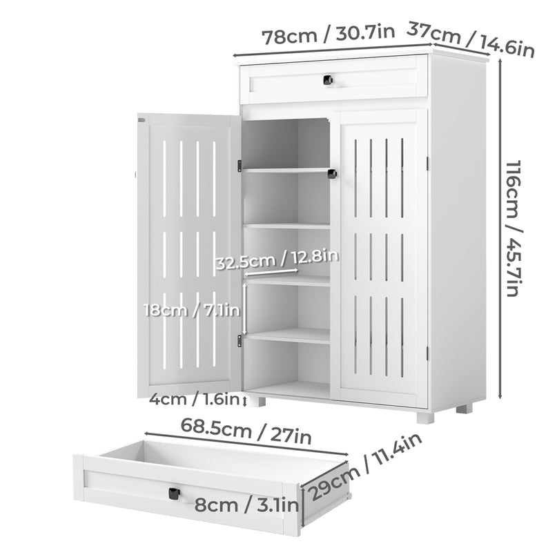 Levede Shoe Cabinet Door Storage Rack Cupboard White-2011971110257692674