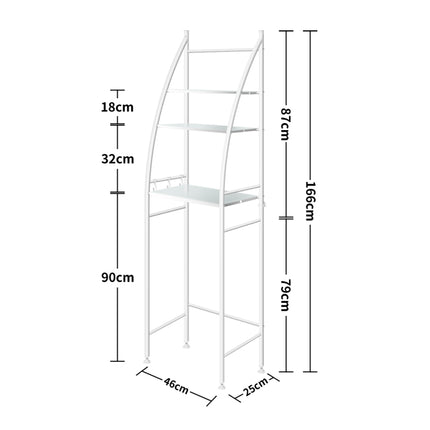Dutxa 3 Tier Over Toilet Storage Shelf White-2006733188558360578