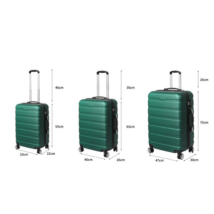 Slimbridge 3PC Luggage sets Suitcase Green-2006733066688663554
