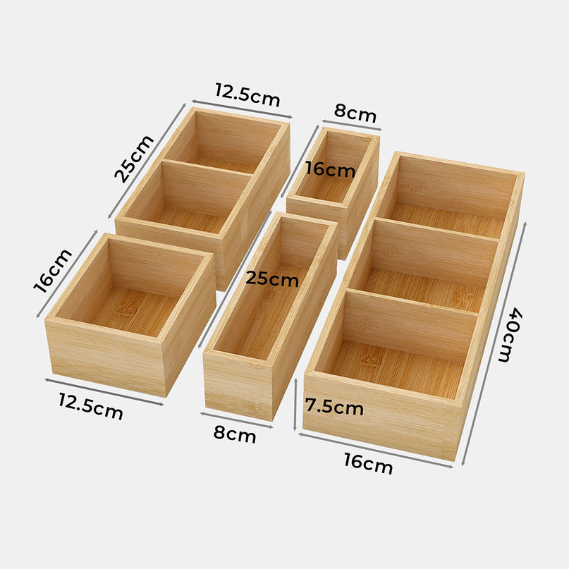 Toque Bamboo Drawer Organizer Multi-Use Storage Box-2029387215821475842