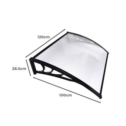 Mountview Window Door Awning Outdoor 1M X 1.2M Transparent 1x1.2M-2018816837600546818