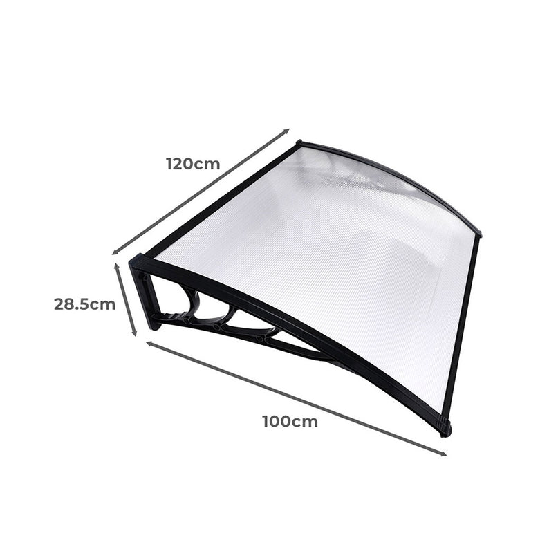 Mountview Window Door Awning Outdoor 1M X 1.2M Transparent 1x1.2M-2018816837600546818