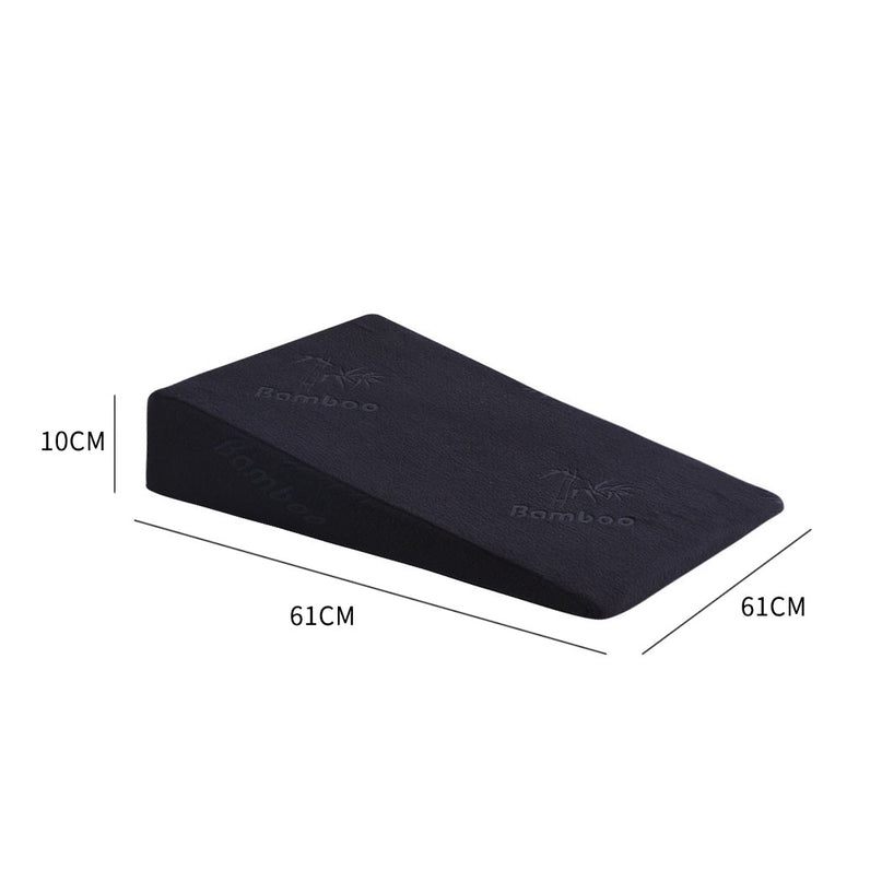 Cool Gel Memory Foam Bed Wedge Pillow With Cover Black 10-2029387256615276546