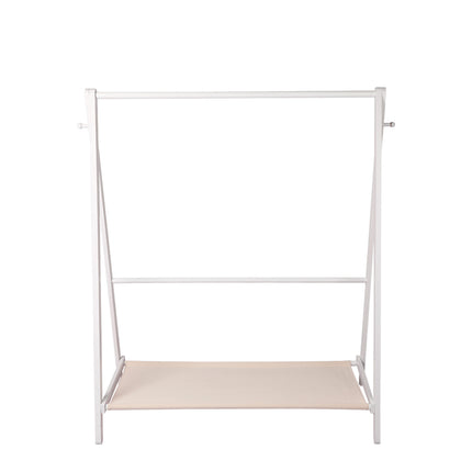 Levede Clothes Rack Wooden Wardrobe White-2006733282632404995